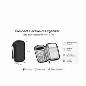 Electronics Organizer Cable Organizer Travel Tech Accessory Storage Pouch